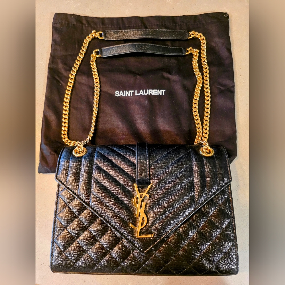 Authentic YSL small Monogram handbag With Dustbag, BOX and Original Tisue